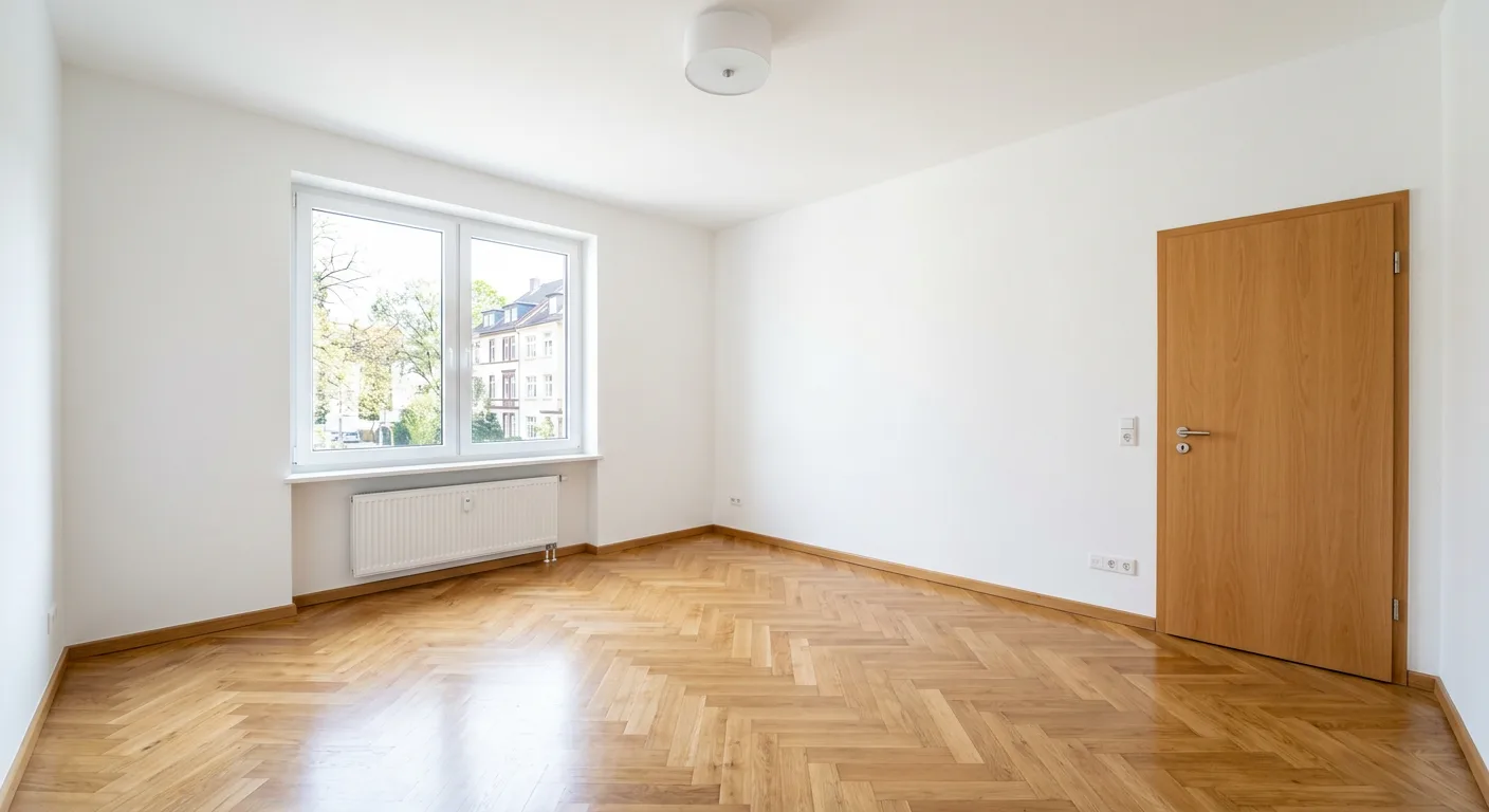 Leere, besenreine Wohnung